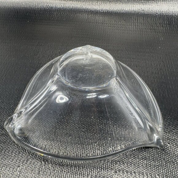 Daum France Clear Glass Crystal Free Form French Glass Dish Bowl Vintage Signed - Picture 12 of 16
